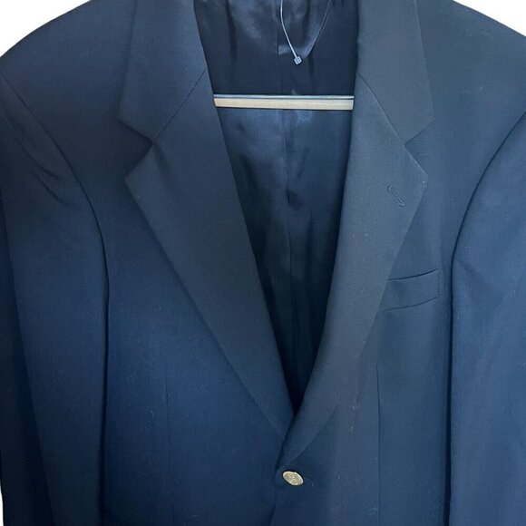 Bill Blass Black Harvard Sports Coat Blazer 100% Wool Gold Bttn Vintage NWT 38R - Picture 3 of 16